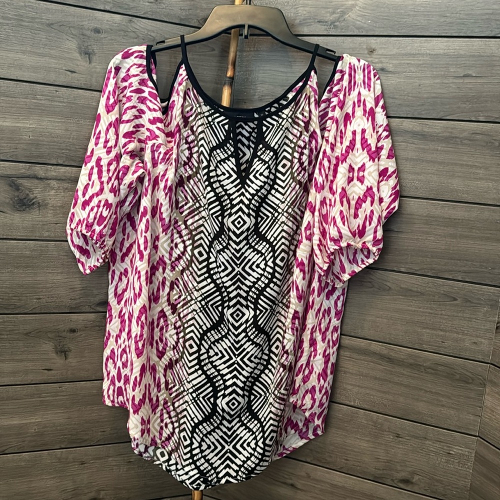 Apt. 9 Cold Shoulder 3/4 Sleeve Blouse Size XL